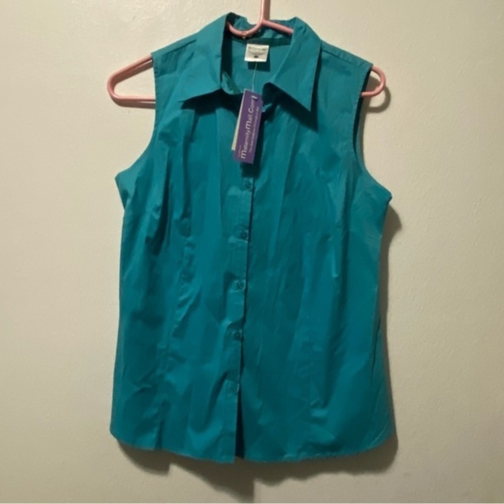 Motherhood Shirt Women’s Size S NWT Sleeveless Button Top Stretch